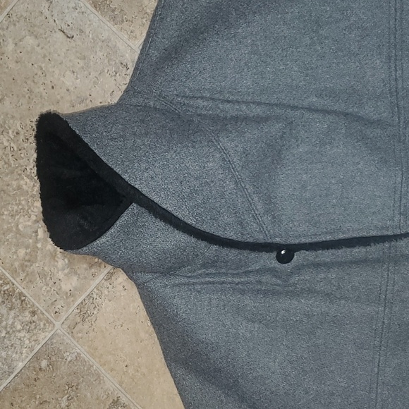 Vintage 1960's Cresco Craftsman Gray Wool Black Faux Fur Collar Peacoat - Picture 9 of 12